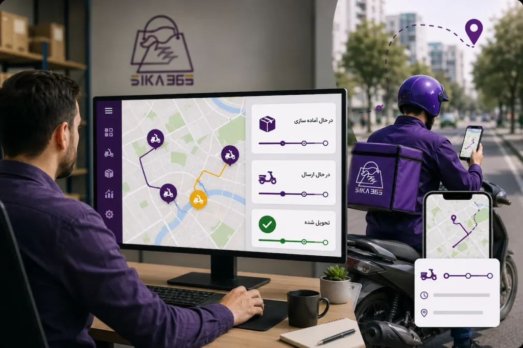 مدیریت پیک و ردیابی لحظه ای سفارش در لجستیک فروشگاه اینترنتی
